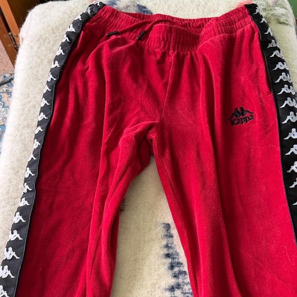 Kappa Pants - Kappa Red Womens Valour Joggers with Black Logo Tape